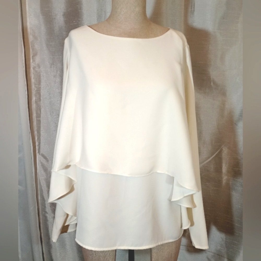 Chico's Blouse, Women, Ivory, Sleeves Butterfly Sleeves,Layers, 1 Chico/ M. USA - Picture 4 of 10